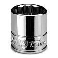 Capri Tools 1/4 in Drive 15 mm 12-Point Metric Shallow Socket CP16152